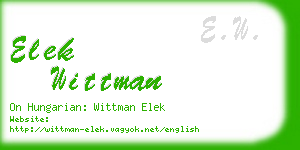 elek wittman business card